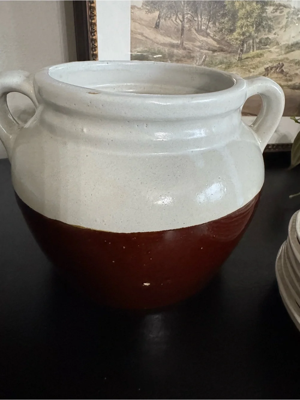 Two Tone Stoneware Crock